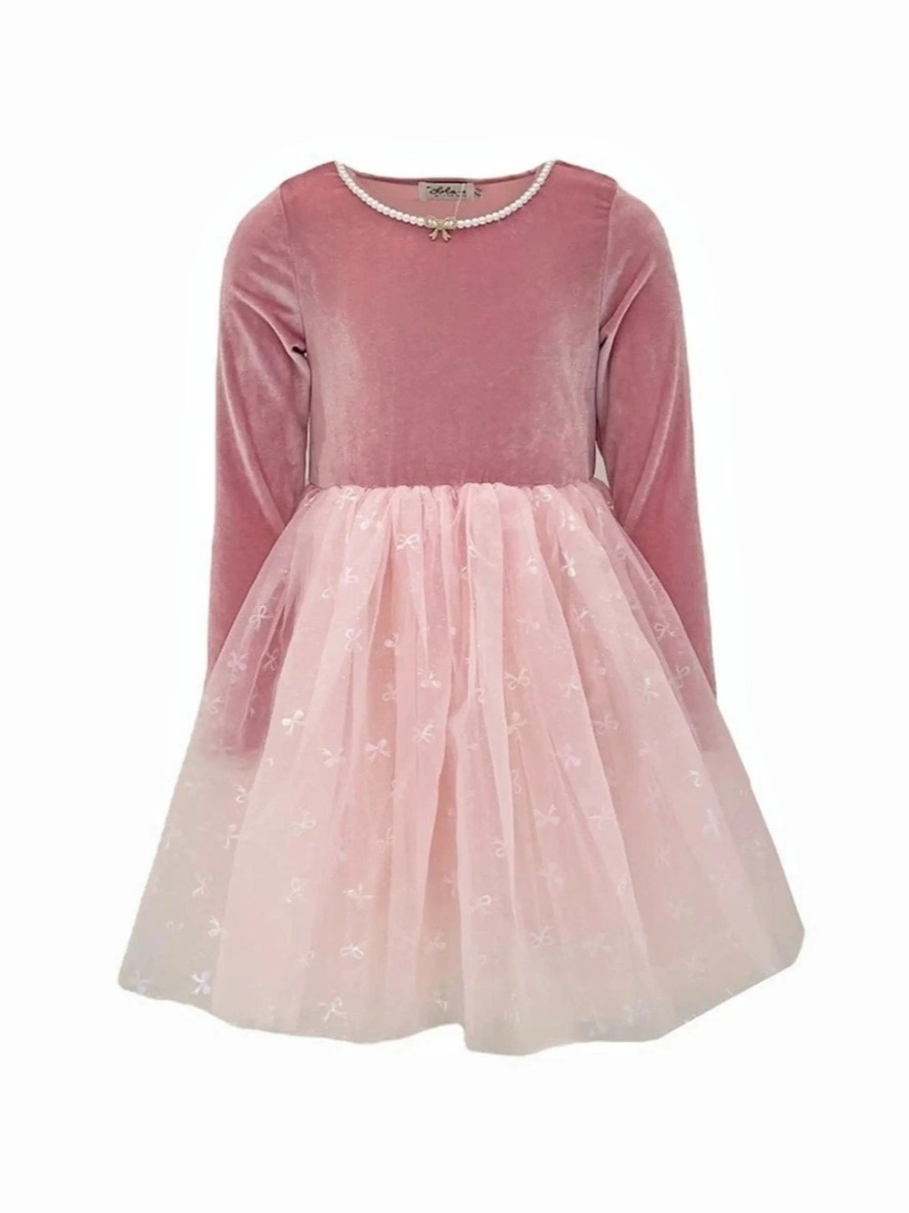 Ballerina Bow Velour Dress